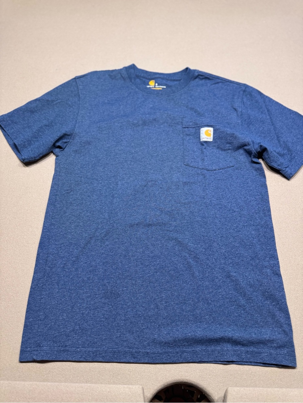Carhartt Loose Fit Heavyweight Short-Sleeve Heathered Navy Pocket T-Shirt